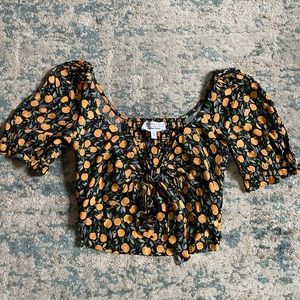 And Other Stories peach spring crop top